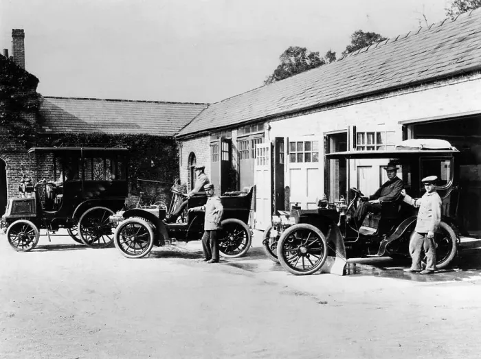 Framed Print : Cars parked at Lord Northcliffe's stable Framed Print : Cars parked at Lord Northcliffe's stable