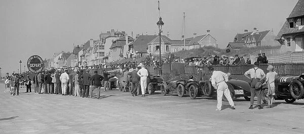 Cars on the seafront at Le Touquet, Boulogne Motor Week, France, 1928. Artist: Bill Brunell