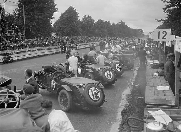 Cars before the start of the Irish Grand Prix, Phoenix Park, Dublin, 1930. Artist: Bill Brunell