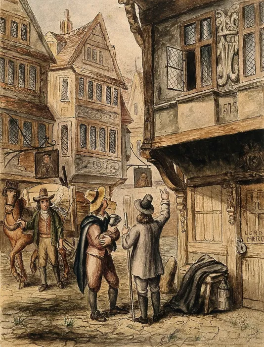 Framed Print : A cart for transporting the dead in London during the Great Plague... 1665-1666, (19th century?). Creator: Unknown Framed Print : A cart for transporting the dead in London during the Great Plague... 1665-1666, (19th century?). Creator: Unknown