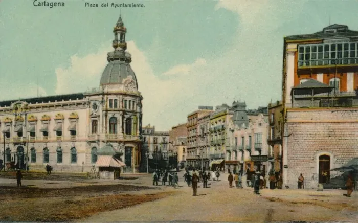 Framed Print : Cartagena - Plaza del Ayuntamiento, c1900 Framed Print : Cartagena - Plaza del Ayuntamiento, c1900