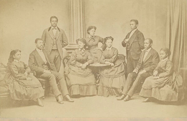 Carte-de-visite of the Jubilee Singers, 1872; printed later. Creator: James Wallace Black