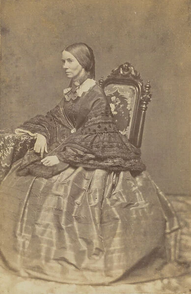 Carte-de-visite portrait of Phebe M. Coffin, 1857. Creator: Unknown