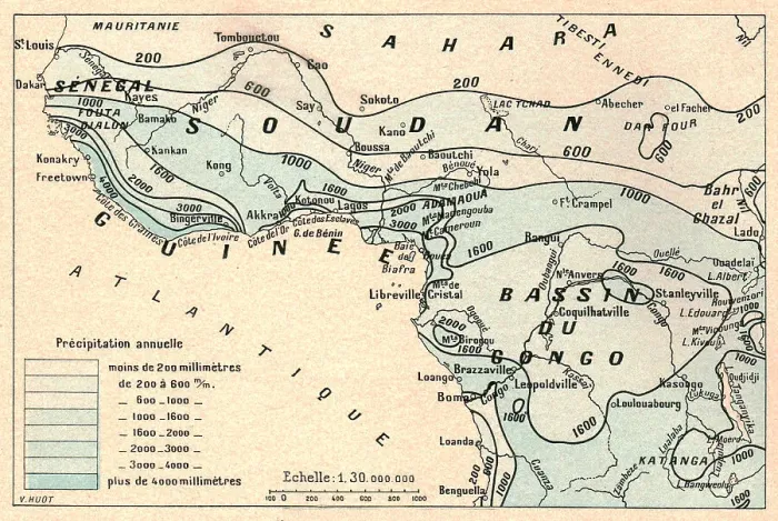 Framed Print : Carte des pluies; L'Ouest Africain, 1914. Creator: Unknown Framed Print : Carte des pluies; L'Ouest Africain, 1914. Creator: Unknown