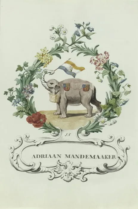 Framed Print : Cartoon of Adriaan Mandemaker, 1710-1720. Creator: Anon Framed Print : Cartoon of Adriaan Mandemaker, 1710-1720. Creator: Anon