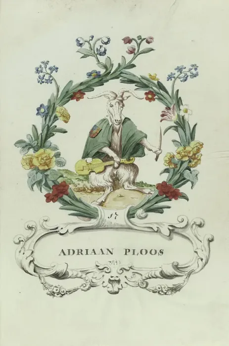 Framed Print : Cartoon of Adriaan Ploos, 1710-1720. Creator: Anon Framed Print : Cartoon of Adriaan Ploos, 1710-1720. Creator: Anon