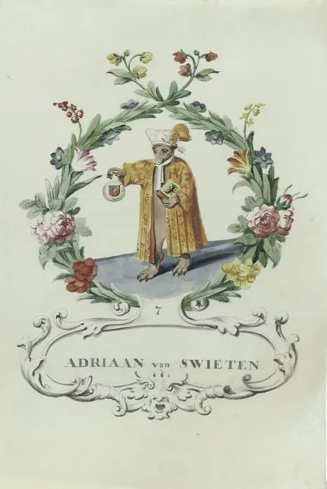 Framed Print : Cartoon of Adriaan van Zwieten, 1710-1720. Creator: Anon Framed Print : Cartoon of Adriaan van Zwieten, 1710-1720. Creator: Anon