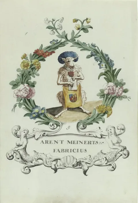Framed Print : Cartoon of Arent Meinertsz. Fabricius, 1710-1720. Creator: Anon Framed Print : Cartoon of Arent Meinertsz. Fabricius, 1710-1720. Creator: Anon