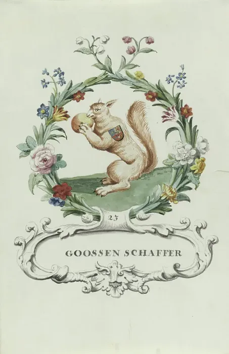 Framed Print : Cartoon of Goossen Schaffer, 1710-1720. Creator: Anon Framed Print : Cartoon of Goossen Schaffer, 1710-1720. Creator: Anon