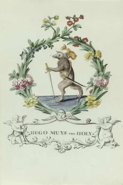 Framed Print : Cartoon of Hugo Muys van Holy, 1710-1720. Creator: Anon Framed Print : Cartoon of Hugo Muys van Holy, 1710-1720. Creator: Anon