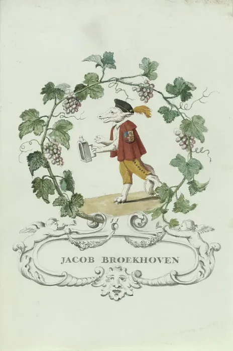 Framed Print : Cartoon of Jacob Broekhoven, 1710-1720. Creator: Anon Framed Print : Cartoon of Jacob Broekhoven, 1710-1720. Creator: Anon