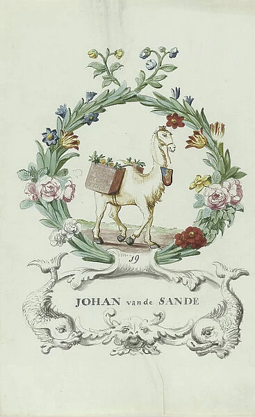 Cartoon of Johan van de Sande, 1710-1720. Creator: Anon