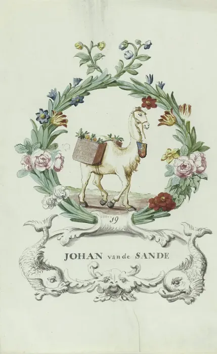 Framed Print : Cartoon of Johan van de Sande, 1710-1720. Creator: Anon Framed Print : Cartoon of Johan van de Sande, 1710-1720. Creator: Anon