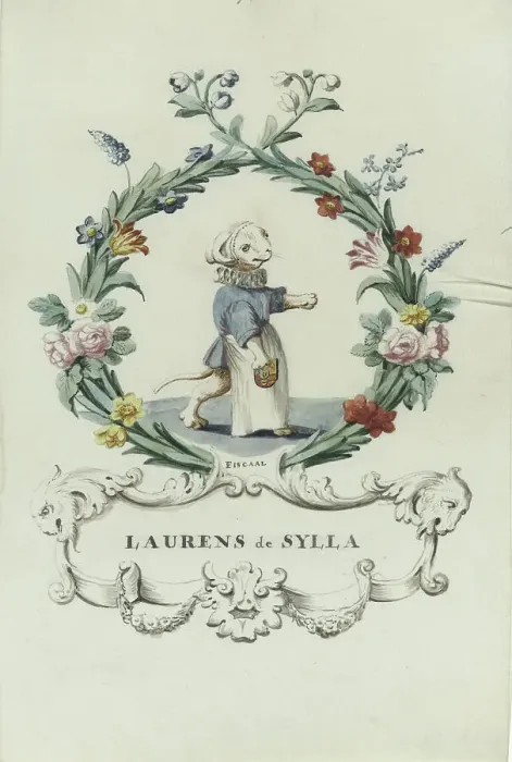 Framed Print : Cartoon of Laurens Sylla, 1710-1720. Creator: Anon Framed Print : Cartoon of Laurens Sylla, 1710-1720. Creator: Anon
