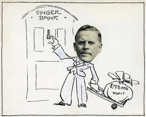 Cartoon of Managing Director William E Bullock, Singer & Company Ltd?