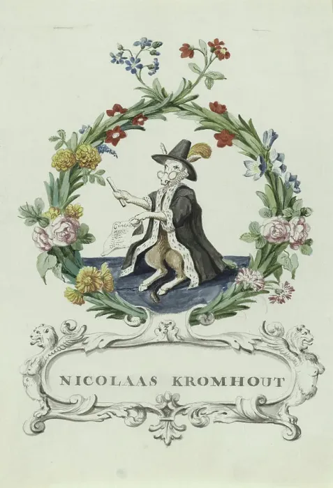 Framed Print : Cartoon of Nicolaas Kromhout, 1710-1720. Creator: Anon Framed Print : Cartoon of Nicolaas Kromhout, 1710-1720. Creator: Anon