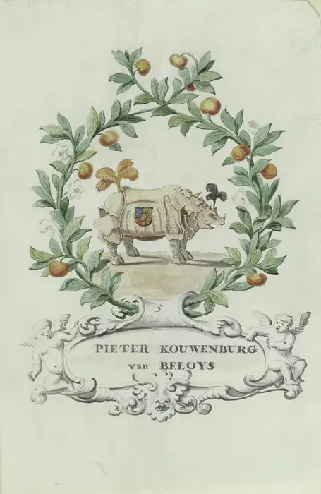 Framed Print : Cartoon of Pieter Kouwenburg van Beloys, 1710-1720. Creator: Anon Framed Print : Cartoon of Pieter Kouwenburg van Beloys, 1710-1720. Creator: Anon