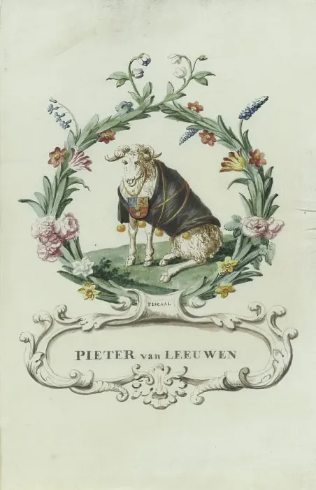 Framed Print : Cartoon of Pieter van Leeuwen, tax, 1710-1720. Creator: Anon Framed Print : Cartoon of Pieter van Leeuwen, tax, 1710-1720. Creator: Anon