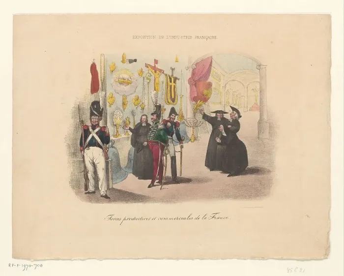 Framed Print : Cartoon on the production of ecclesiastical objects, early 19th century? Creator: Anon Framed Print : Cartoon on the production of ecclesiastical objects, early 19th century? Creator: Anon