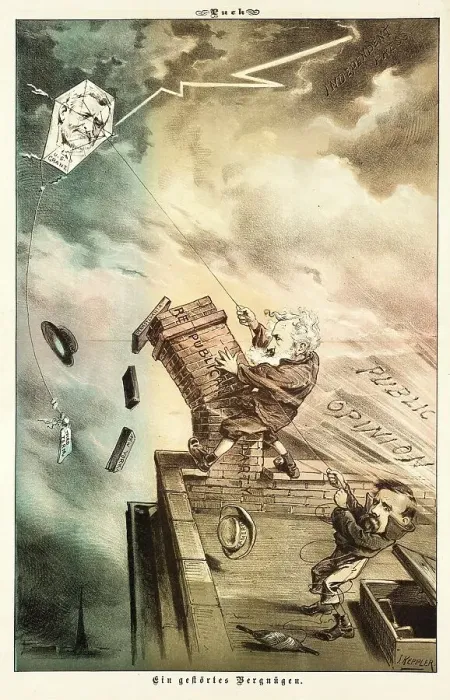 Framed Print : Cartoon from Puck, between 1880 and 1889. Creators: Joseph Keppler, Bernhard Gillam Framed Print : Cartoon from Puck, between 1880 and 1889. Creators: Joseph Keppler, Bernhard Gillam