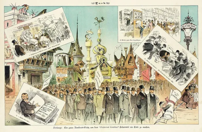 Framed Print : Cartoon from Puck, between 1880 and 1889. Creators: Joseph Keppler, Bernhard Gillam Framed Print : Cartoon from Puck, between 1880 and 1889. Creators: Joseph Keppler, Bernhard Gillam