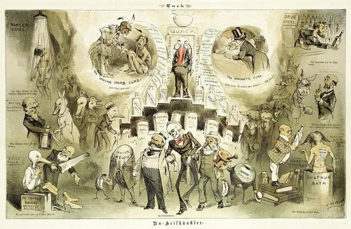Framed Print : Cartoon from Puck, between 1880 and 1889. Creators: Joseph Keppler, Bernhard Gillam