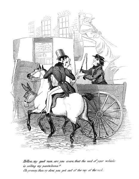 Cartoon on a riding theme, 19th century