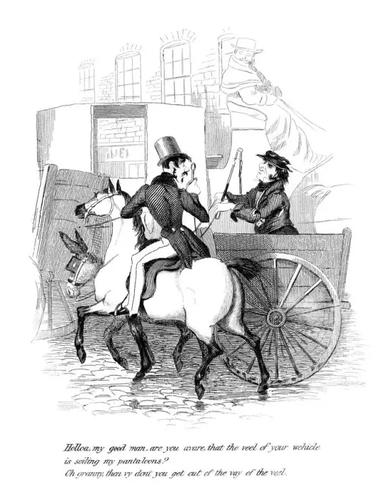 Framed Print : Cartoon on a riding theme, 19th century Framed Print : Cartoon on a riding theme, 19th century