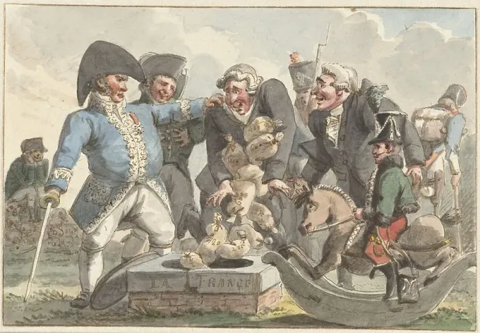 Framed Print : Cartoon on the Tiercering of 1810, 1810-1812. Creator: Jacob Smies Framed Print : Cartoon on the Tiercering of 1810, 1810-1812. Creator: Jacob Smies
