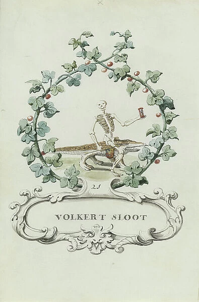 Cartoon of Volkert Sloot, 1710-1720. Creator: Anon