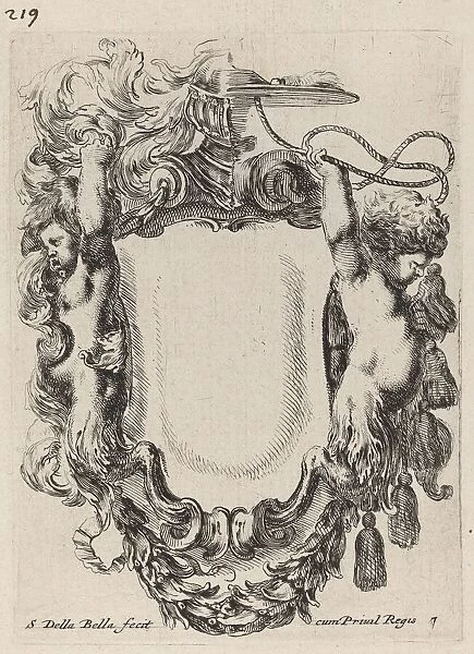 Cartouche with Infant Satyrs, 1647. Creator: Stefano della Bella
