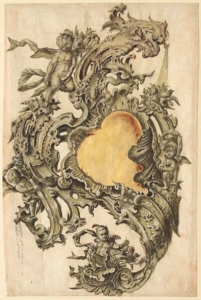 Cartouche with Putti, second half 1700s. Creator: Franz Xaver Habermann (German)