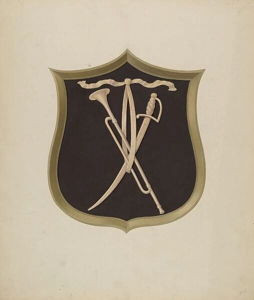 Cartouche from Salem Gate, c. 1939. Creator: Alfred H. Smith