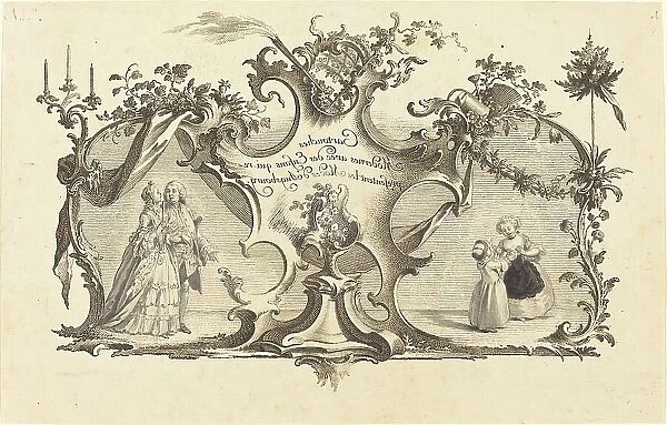 Cartouches Modernes avec des Enfans qui representant les Modes d'Augsbourg. Creator: Johann Esaias Nilson