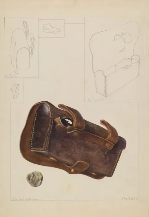 Framed Print : Cartridge Box and Bullet, c. 1937. Creator: Manuel G. Runyan Framed Print : Cartridge Box and Bullet, c. 1937. Creator: Manuel G. Runyan