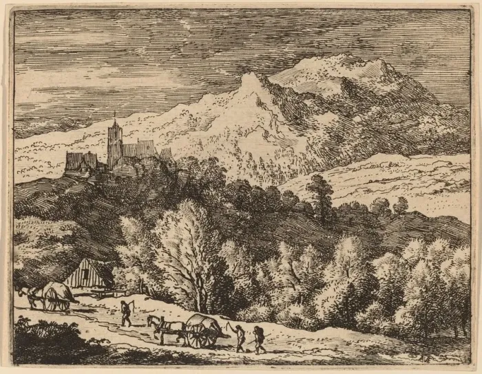 Framed Print : Two Carts, probably c. 1645 / 1656. Creator: Allart van Everdingen Framed Print : Two Carts, probably c. 1645 / 1656. Creator: Allart van Everdingen
