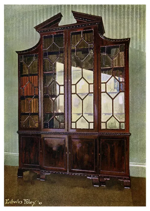 Framed Print : Carved Chippendale library bookcase, 1911-1912. Artist: Edwin Foley