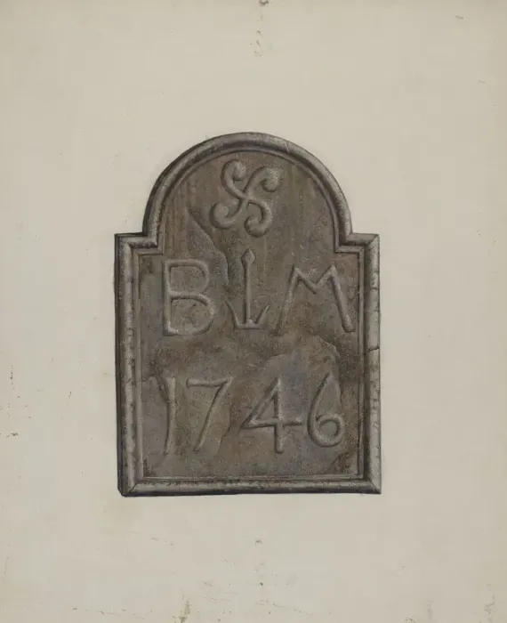 Framed Print : Carved Date Stone, c. 1939. Creator: Leslie Macklem