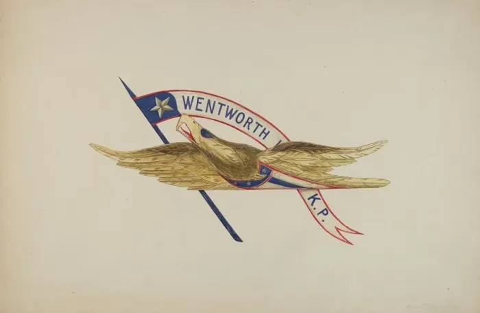 Framed Print : Carved Eagle, c. 1942. Creator: Alice Cosgrove