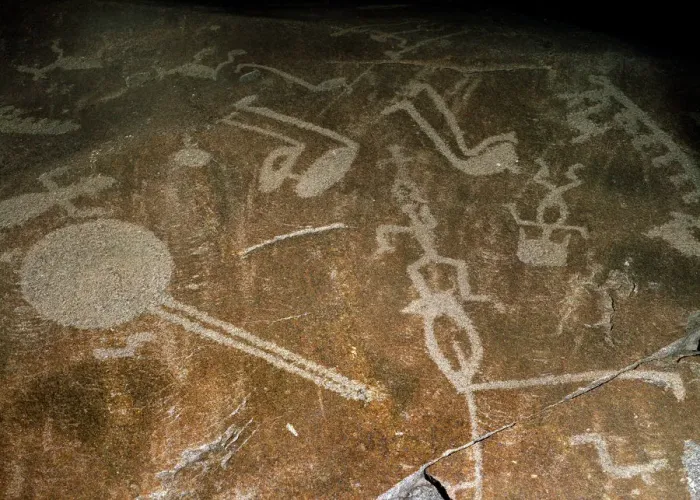 Framed Print : Carved Petroglyph (People, deers, elks, birds, boots and circles), 4th-3rd millenium BC Framed Print : Carved Petroglyph (People, deers, elks, birds, boots and circles), 4th-3rd millenium BC