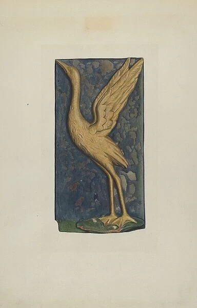 Carved Stork, c. 1938. Creator: Betty Fuerst