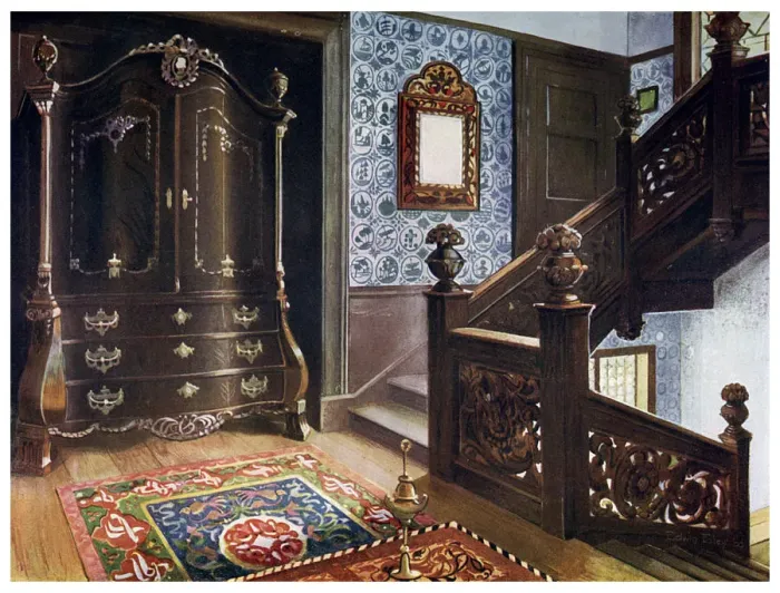 Framed Print : Carved walnut bombe armoire with chased mounts, 1910. Artist: Edwin Foley Framed Print : Carved walnut bombe armoire with chased mounts, 1910. Artist: Edwin Foley