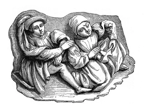 Carved wood relief, 15th century, (1870)
