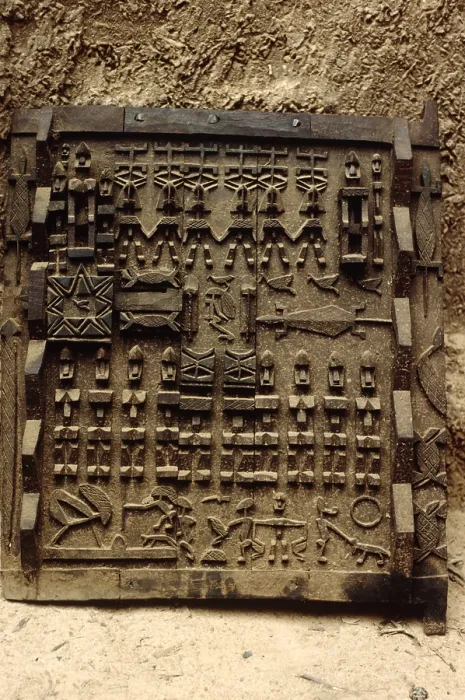 Framed Print : Carved wooden door, Pays Dogon, Mali, 1990. Creator: Amanda Waite Framed Print : Carved wooden door, Pays Dogon, Mali, 1990. Creator: Amanda Waite