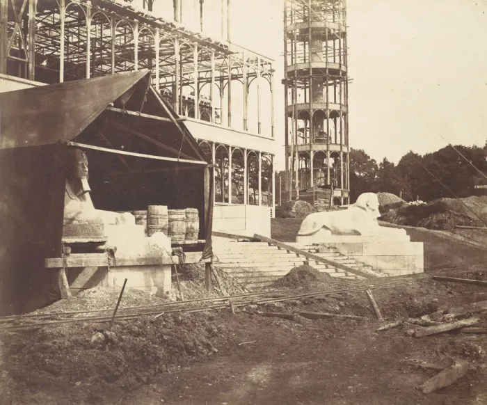 Framed Print : [Carving a Sphinx], 1854. Creator: Philip Henry Delamotte