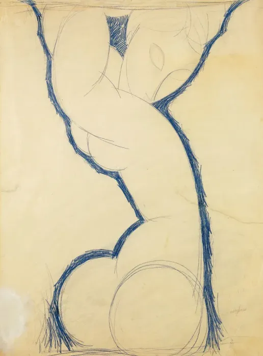 Framed Print : Caryatid. Artist: Modigliani, Amedeo (1884-1920) Framed Print : Caryatid. Artist: Modigliani, Amedeo (1884-1920)