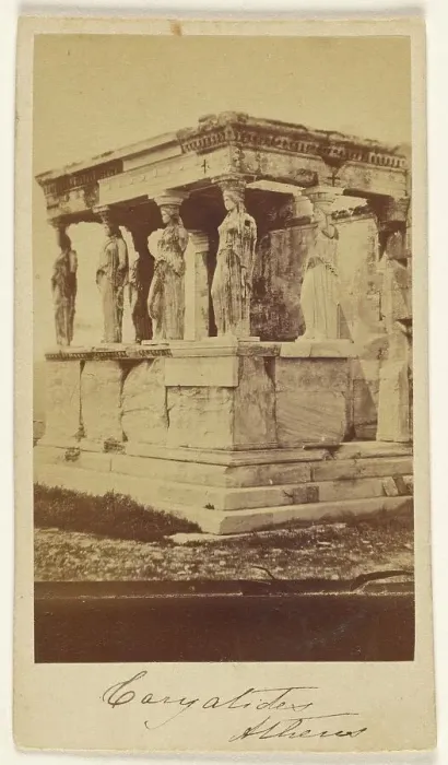 Framed Print : Caryatids, Athens, late 1850s-1860s. Creator: Konstantinos Dimitriou Framed Print : Caryatids, Athens, late 1850s-1860s. Creator: Konstantinos Dimitriou