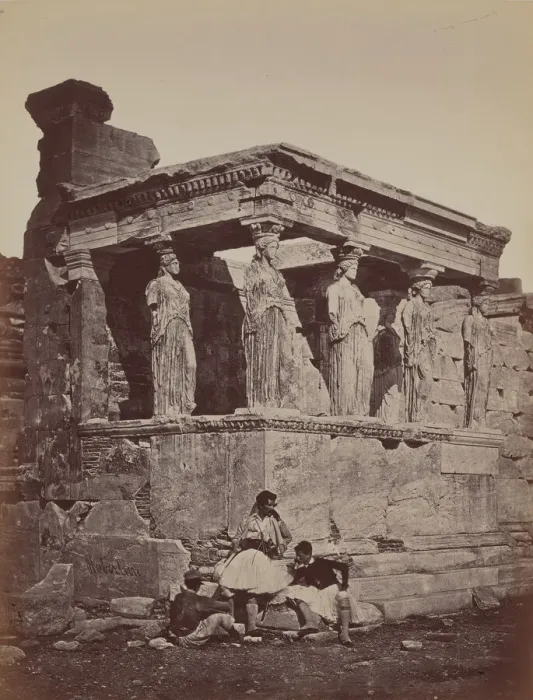 Framed Print : Caryatids of the Erectheum, 1857. Creator: James Robertson Framed Print : Caryatids of the Erectheum, 1857. Creator: James Robertson