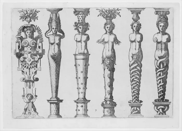 Framed Print : Caryatidum (... ) sive Athlantidum Multiformium (... ), ca. 1565 Framed Print : Caryatidum (... ) sive Athlantidum Multiformium (... ), ca. 1565