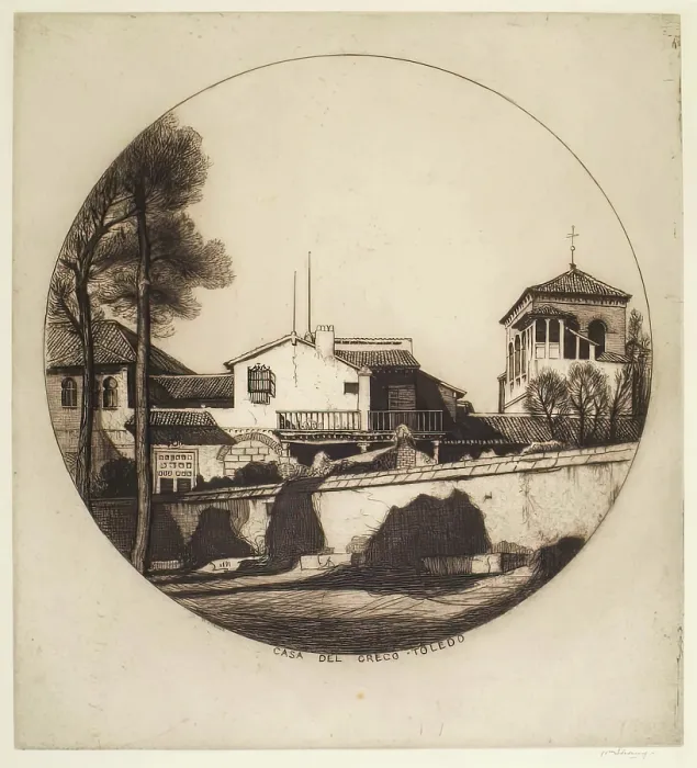 Framed Print : Casa Del Greco, Toledo, 1913. Creator: William Strang Framed Print : Casa Del Greco, Toledo, 1913. Creator: William Strang